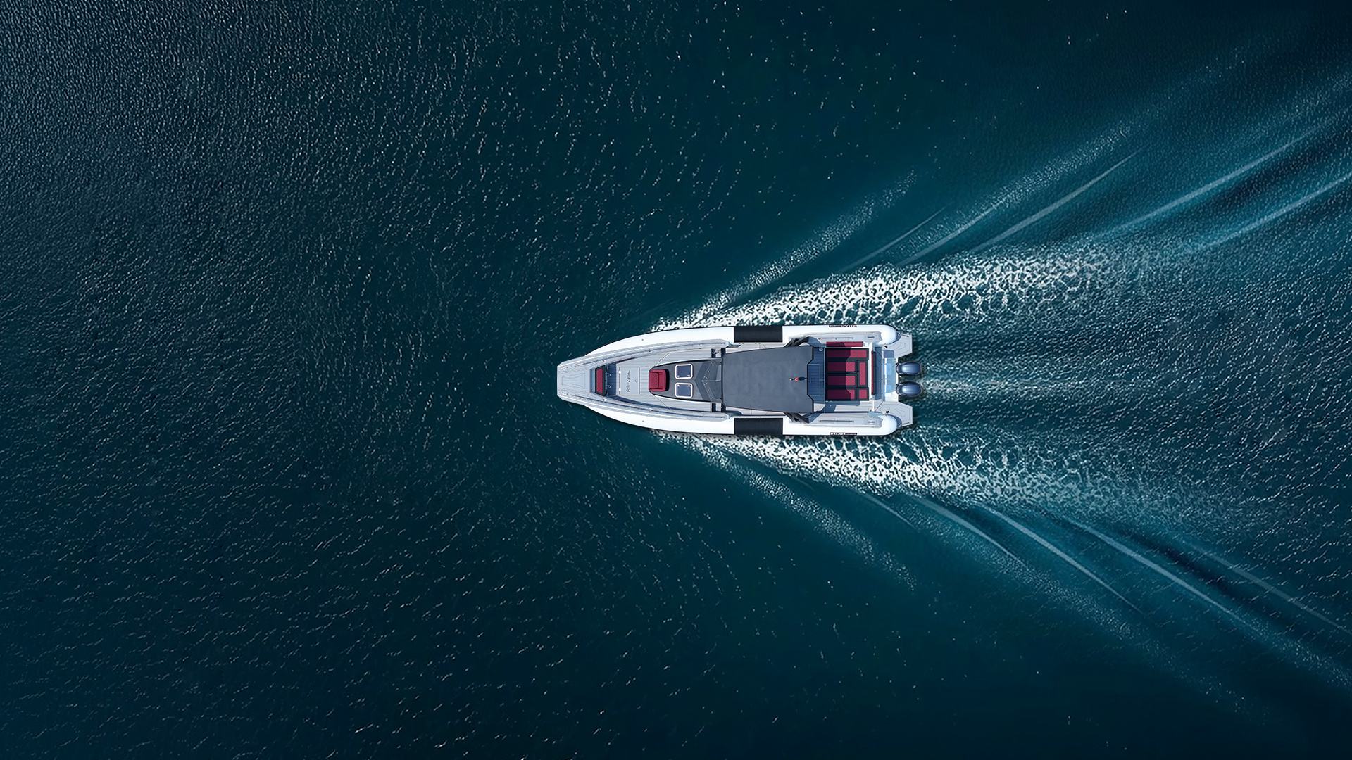 RIB cruising on deep blue water